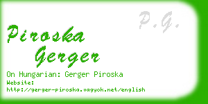 piroska gerger business card